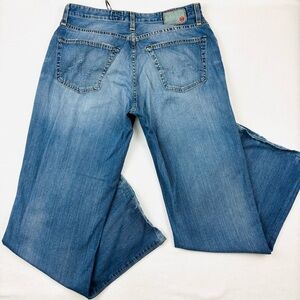 Adriano Goldschmied The Symbol Button Fly Faded Straight Leg Jeans (31/32)